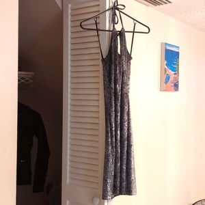 SALE vintage Guess size S strapless ties around neck leopard  silver n black